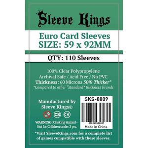 ZZ141 Sleeve Kings - Euro Card Sleeves ( 59 x 92 mm ) 110 Sleeves