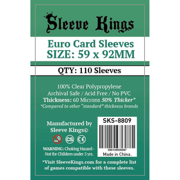 ZZ 141 Sleeve Kings - Euro Card Sleeves ( 59 x 92 mm ) 110 Sleeves BOARDWAY INDIA ZZ 141 Sleeve Kings - Euro Card Sleeves ( 59 x 92 mm ) 110 Sleeves BOARDWAY INDIA
