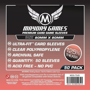 ZZ 133 Square Card Sleeves - Medium (80x80mm): 50 Premium card sleeves - Boardway India